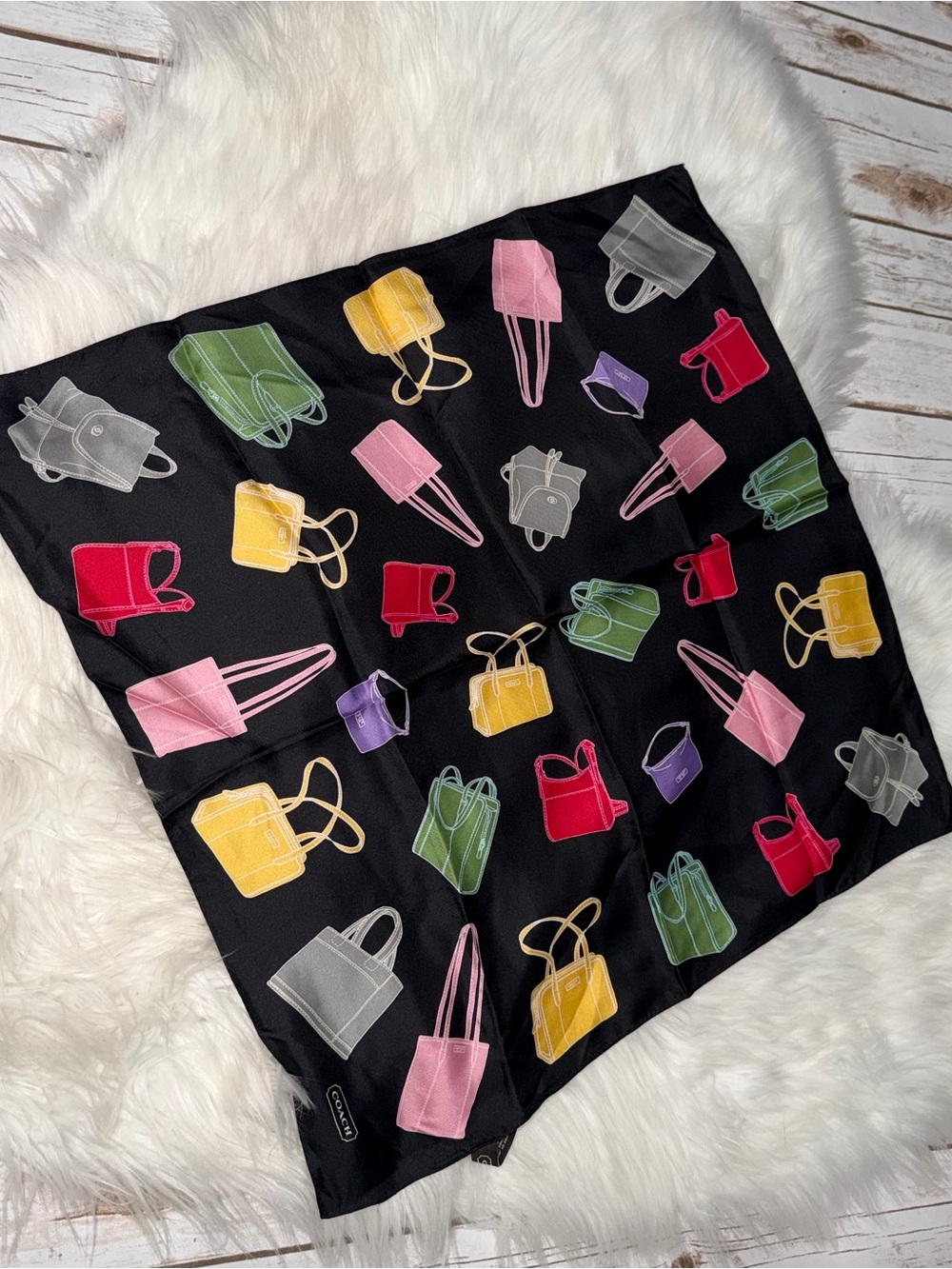 Vintage Coach Silk Square Scarf